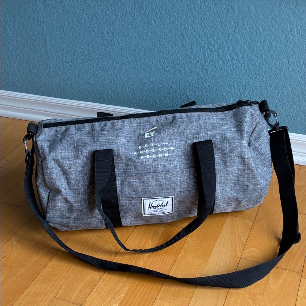 Herschel Sutton EY Charcoal Grey Duffel Bag Digital Ambassador Winner 28L